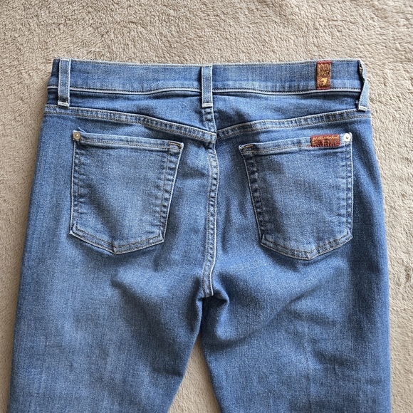 7 For All Mankind Cropped Boot frayed hems jeans size 29 - Picture 8 of 12